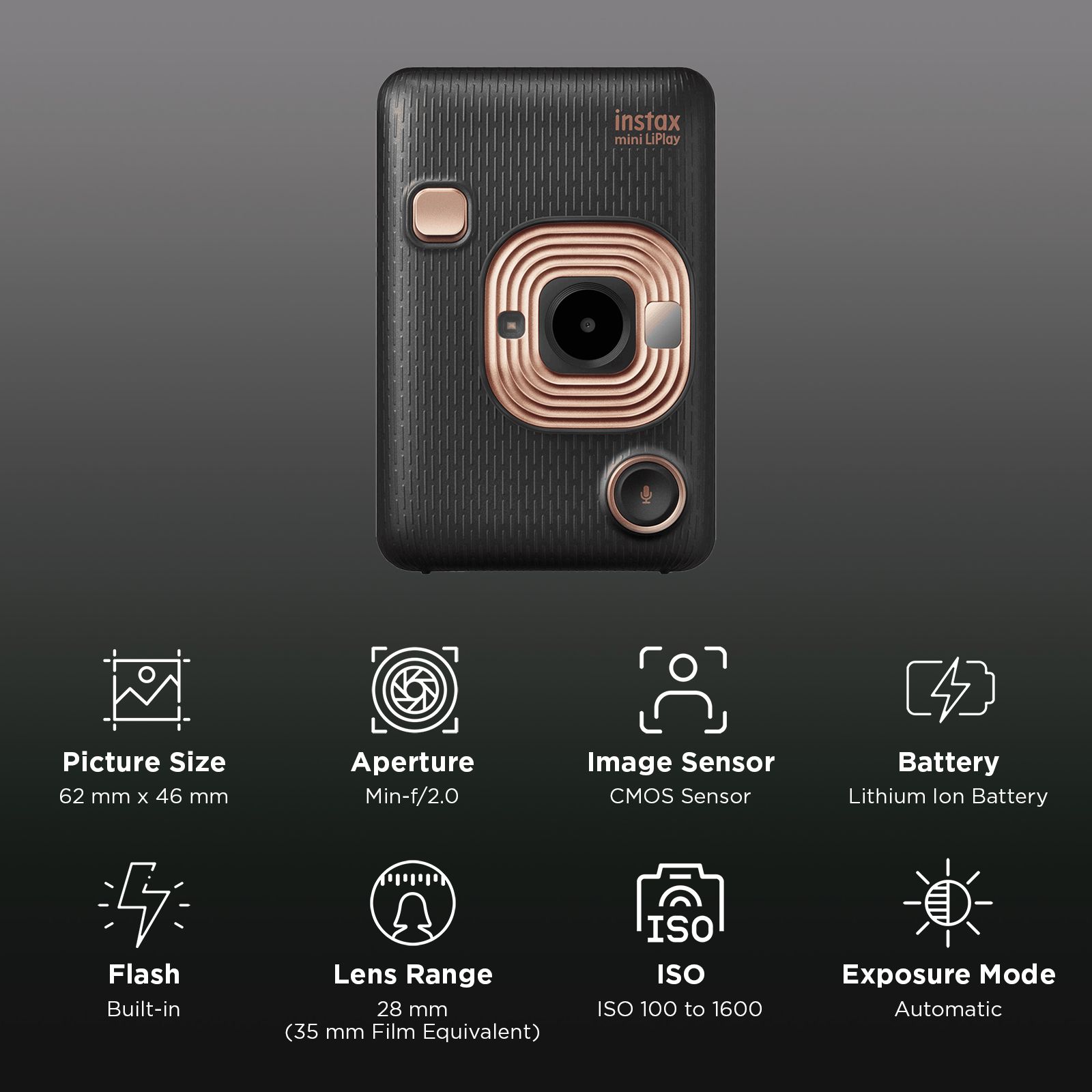 Buy FUJIFILM Instax Mini LiPlay Instant Camera with 10 Instant